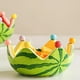 thumbnail image 5 of Cuenco de sandía Cuenco de cerámica para fruta con 6 tenedores de acero inoxidable Platos para servir en cenas, bares, eventos, celebraciones, restaurantes, San Valentín, 5 of 7