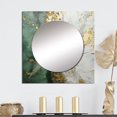 thumbnail image 1 of Designart "Fusion Of Gold And Green Paint" Abstract Painting Square Mirror For Wall Decor - Large Beige Square Printed Wall Mirror Art - Square Modern Mirror - Wall Mounted Square Large Mirror, 1 of 5
