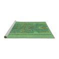 thumbnail image 2 of Ahgly Company Machine Washable Indoor Square Abstract Turquoise Blue Modern Area Rugs, 7' Square, 2 of 4