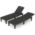 thumbnail image 1 of Gymax Outdoor Chaise Lounge Chairs Set of 2 w/ 5-Position Adjustable Backrests Easy Assembly Black, 1 of 6