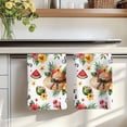 thumbnail image 7 of Summer Kitchen Towels Set of 2, Tropical Plants Watermelon Coconut Straw Hat Absorbent Dish Towels for Kitchen, Microfiber Hand Towel, Quick Drying Tea Towel for Cleaning Decorative Dishcloths, 7 of 7