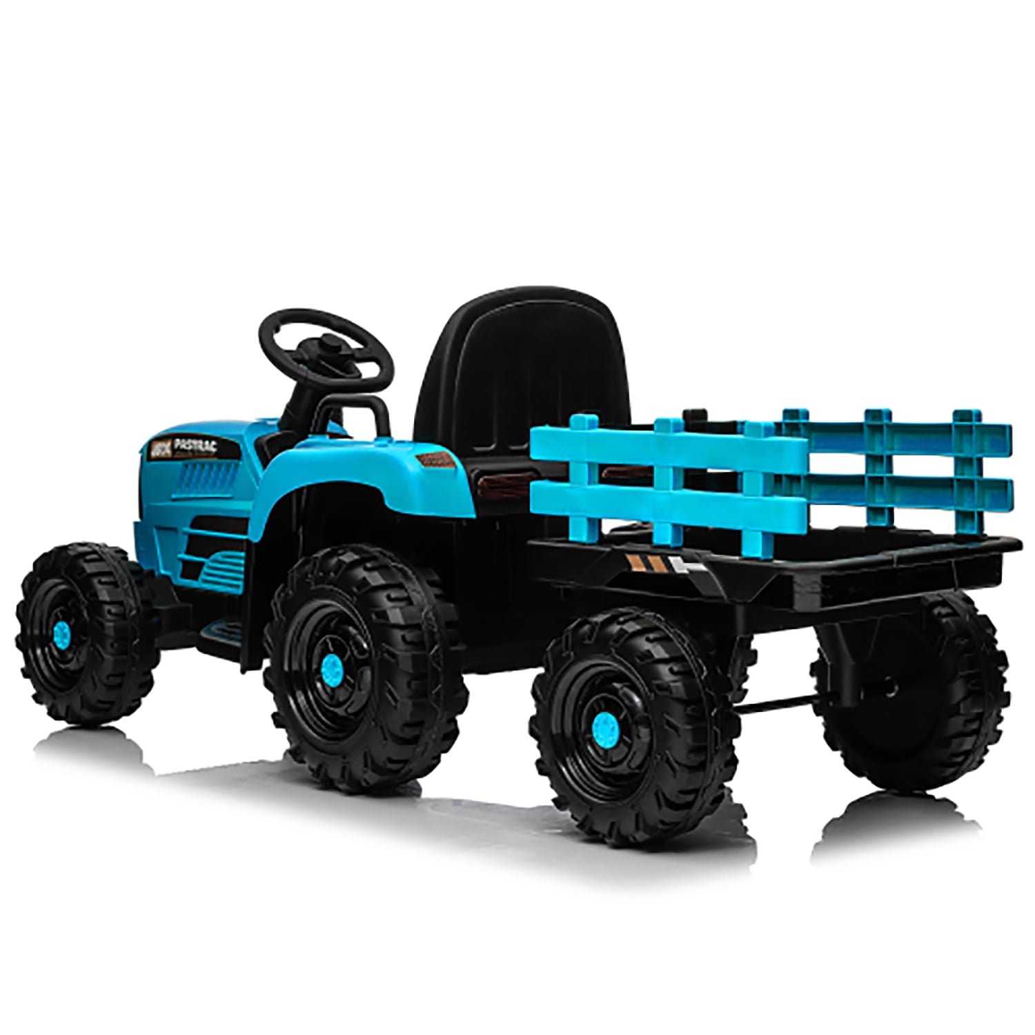 Kadyn 12V Ride on Tractor with Trailer, Battery Powered Electric Tractor Toy w/Remote Control, Kids Electric Ride On for Kids, Blue Kadyn 12V Ride on Tractor with Trailer, Battery Powered Electric Tractor Toy w/Remote Control, Kids Electric Ride On for Kids, Blue