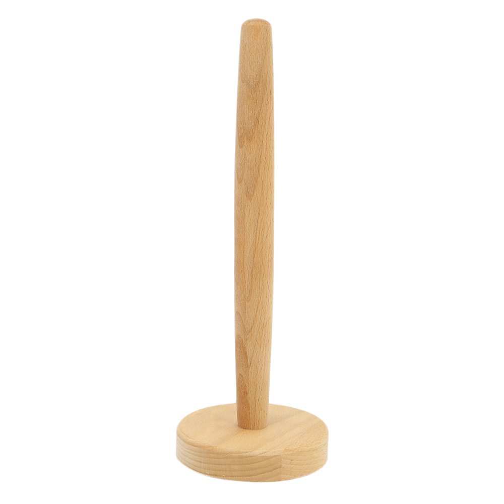 Beech Wooden Vertical Stand Kitchen Paper Towel Toilet Tissue Holder