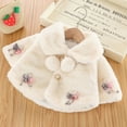 thumbnail image 3 of Hotiary Infant Toddler Girls Cozy Faux Fur Bolero Shrug Shawl Accessories Princess Cape Baby Warm Thicken Dress Coat for 0 Month-4 Years, 3 of 4