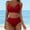 Wine, variant on Patlollav Womens Bikini Sets Two Piece Swimsuit Solid Push-Up Twist Front Adjustable Spaghetti Straps Bathing Suit Wine