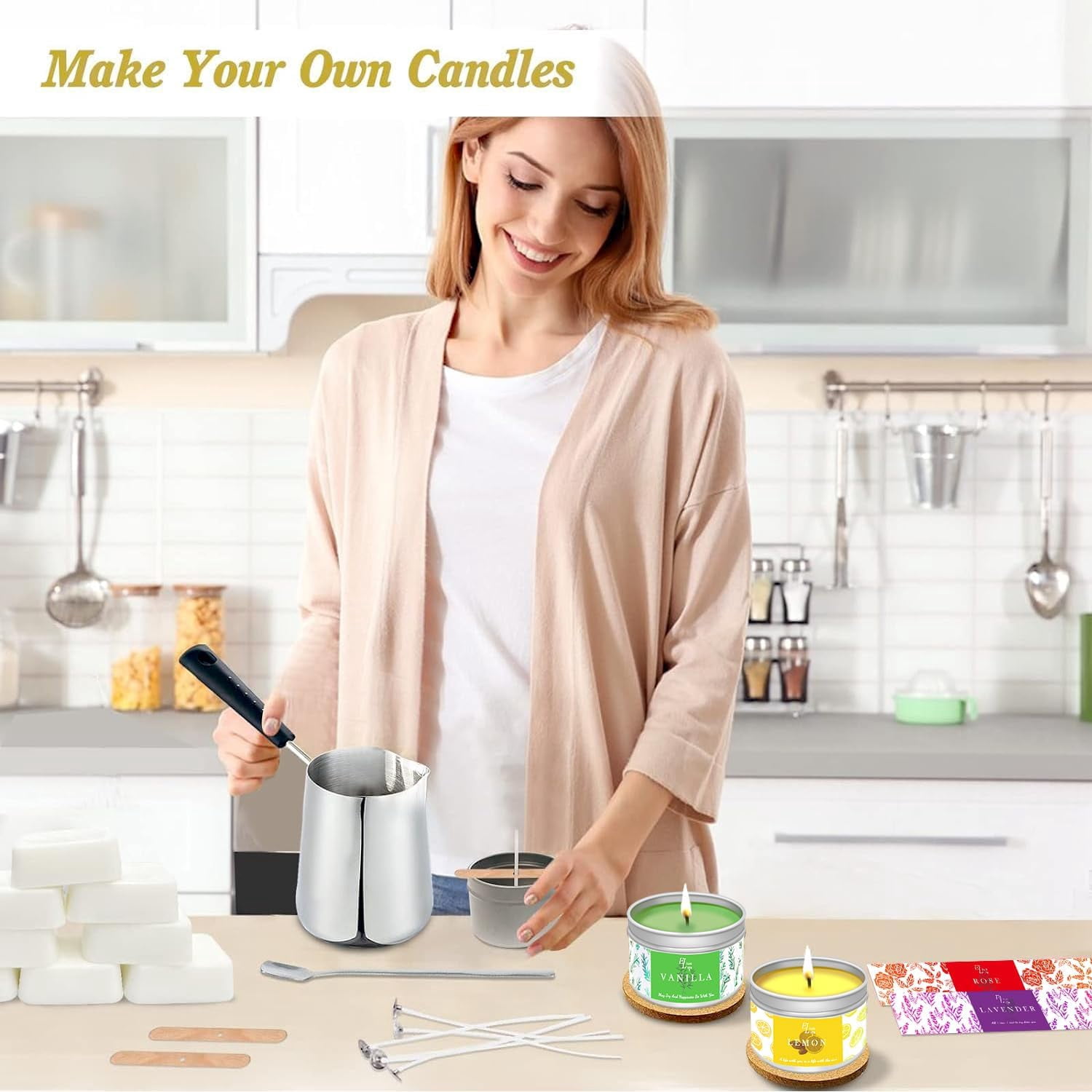 ETUOLIFE Candle Making Kit Creativity Soy Wax DIY for Adults Kids