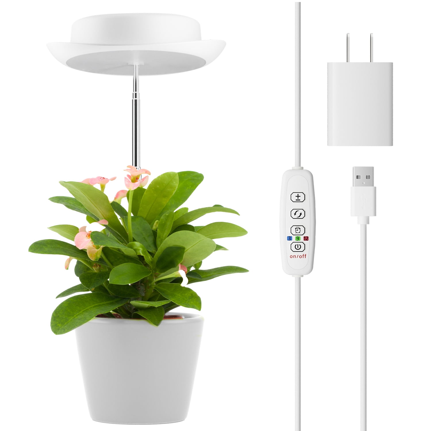 Otdair Plant Grow Light , Height Adjustable , 3/9/12 Hours Automatic Timer , 10 Dimmable