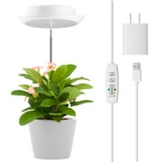 Otdair Plant Grow Light , Height Adjustable , 3/9/12 Hours Automatic Timer , 10 Dimmable Brightness , 3 Lighting Modes , White