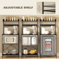 thumbnail image 4 of HOMCOM Kitchen Baker's Rack with Power Outlet, Coffee Bar Station with Adjustable Shelves and Hooks, Distressed Black, 4 of 7