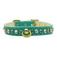 thumbnail image 6 of Silver Flower Widget Genuine Metallic Leather Dog Collar Bronze 16, 6 of 10