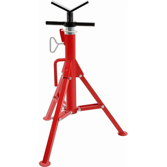 KOJEM V-Head Jack Stand Adjustable Height 28"-52" Folding Pipe Stand 2500 lbs Load Capacity Portable Steel Stability Stand