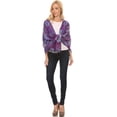 thumbnail image 5 of Sakkas Ontario double layer floral Pashmina/ Shawl/ Wrap/ Stole with fringe - 3-AquaPurple - One Size Regular, 5 of 5