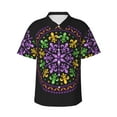 thumbnail image 1 of Balery Mardi Gras5 Camisas hawaianas de manga corta para hombre, camisas playeras de corte holgado, camisas de vacaciones con botones,XX-Large, 1 of 7