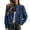 BU1, variant on Women's Jean Jacket Cropped Long Puff Sleeve Button Down Denim Jackets (White)