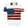 thumbnail image 5 of Men American Flag Shirt Independence Day Shirts for Men Red White and Blue Shirt Men Men 4th of July Shirts Memorial Day Shirts Men's Casual Printed Zippered T-Shirt with Short Sleeved Lapel Top, 5 of 5