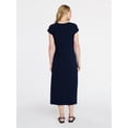 thumbnail image 2 of Time and Tru Women's and Women's Plus Side Tie Midi Dress with Dolman Sleeves, Sizes XS-4X, 2 of 5