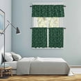thumbnail image 5 of Dark Green Leaves Kitchen Curtains Sets for Windows 36 Inch Length, Pastoral Watercolor Botanical Plant Rod Pocket Window Treatments Tier Curtains and Valances Set for Bedroom/Bathroom, 5 of 8