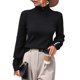 thumbnail image 3 of Suéteres de Otoño e Invierno para Mujer, Jerseys de Punto con Mangas Farol, Suéteres Tipo Top Negro XL, 3 of 10