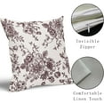 thumbnail image 4 of Vintage Floral Pillow Covers 18x18 Inch Set of 2 Burgundy and Cream Floral Throw Pillow Covers Chinoiserie Flower Pillowcases Rustic Farmhouse Cotton Linen Cushion Covers for Couch Bed Sofa Home Decor, 4 of 6