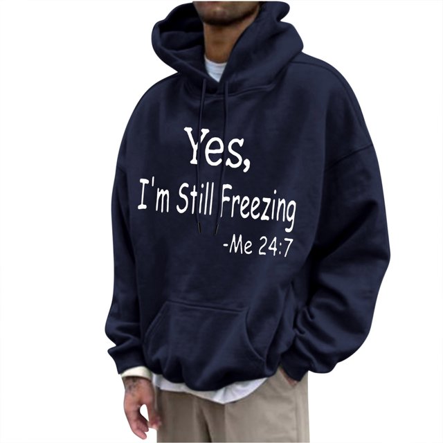 Birdeem Men's Hoodie Letter Rinted Pullover Long-Sleeved Top Hooded Sweatshirts