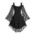 thumbnail image 3 of Verycand Women's Gothic Lace Long Sleeve Square Neck A-Line Party Dress, 3 of 3