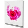 thumbnail image 2 of Pink Hand drawn Rose on White - Floral Canvas Art Print, 2 of 4