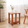 thumbnail image 2 of Ktaxon Outdoor Wood Side Table, Small Square Patio Coffee Table Accent Table, Weather Resistant End Table for Indoor Outdoor Balcony Lawn Pool, Teak Finish, 2 of 7