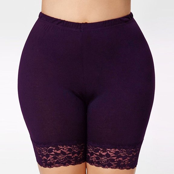 Large size high waist tight lace shorts