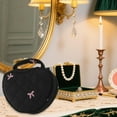 thumbnail image 6 of Unique Bargains Heart-shaped Embroidered Bow Makeup Bag for Travel Black Polyester, 6 of 6