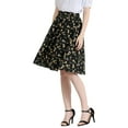 thumbnail image 5 of INSPIRE CHIC Women's Floral Printed Knee Length A-Line Summer Skirt, 5 of 7