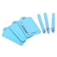 thumbnail image 1 of Equipaje Etiqueta PU Soportes 12x7cm Equipaje Etiqueta Identificador con Correas para Mochila Viaje Bolso Maleta Claro Azul Paquete de 3, 1 of 6