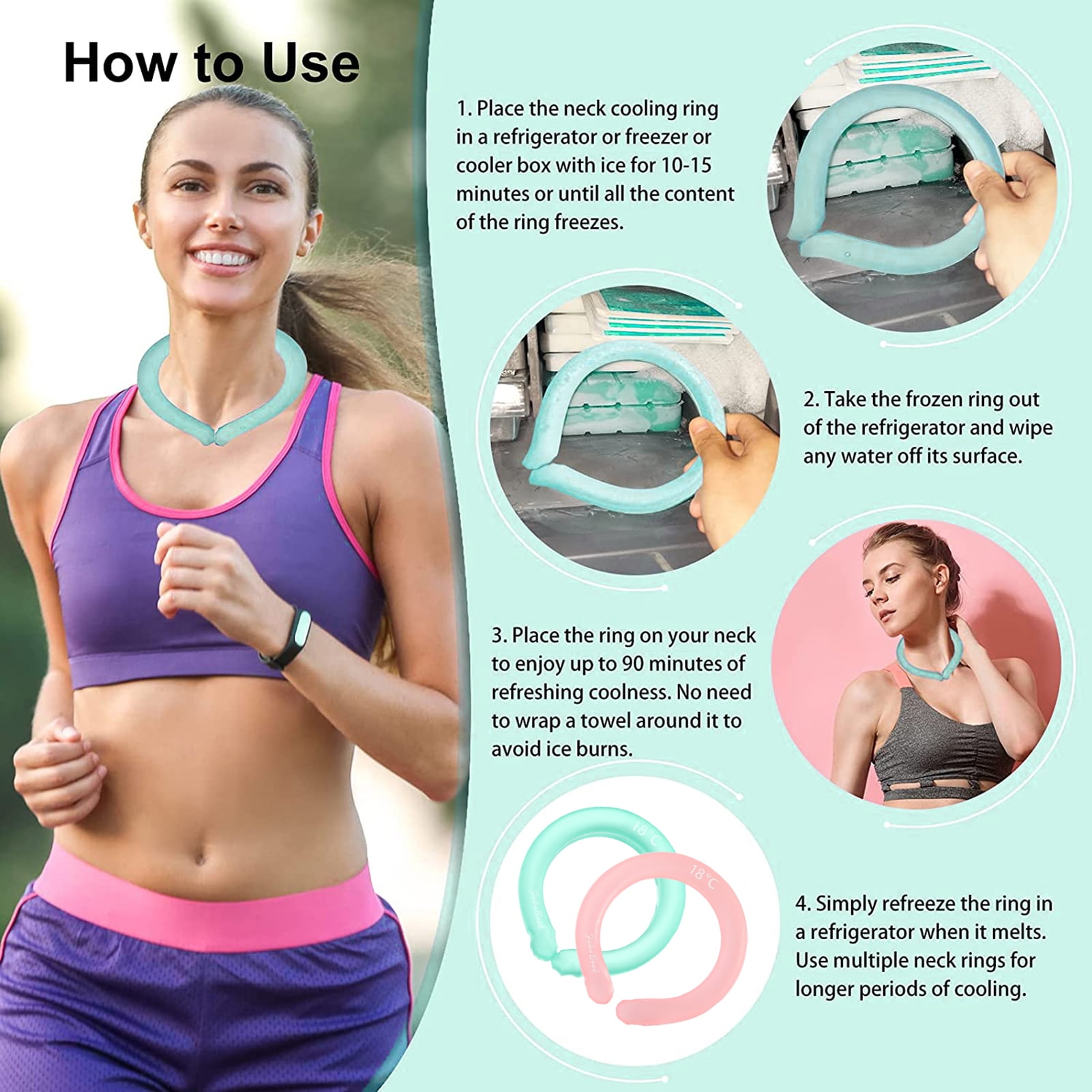 BetterZ Neck Cooling Tube Wearable Waterproof No Water Injection