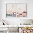 thumbnail image 5 of IDEA4WALL Framed Canvas Print Wall Art Set Mid-Century Mountain Range Moon Sun Abstract Nature Modern Art Minimalist Chic Relax/Calm for Living Room, Bedroom, Office - White 24"x36"x3, 5 of 5
