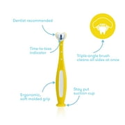 Fridababy SmileFrida Toddler Toothbrush With Triple-Angle Bristles, Yellow