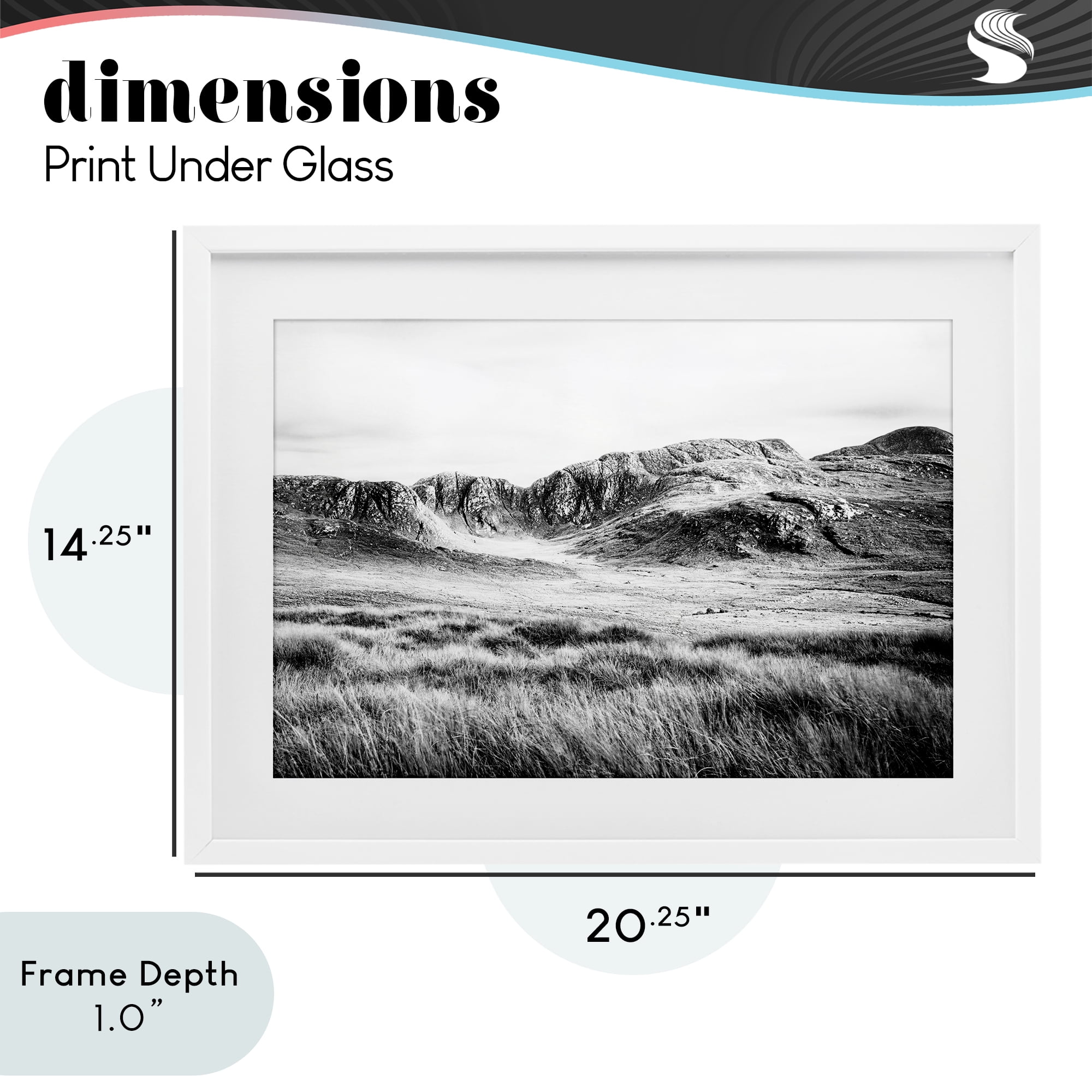 Stupell Industries Magnificent Countryside View White Framed Print Under Glass, design by Andy Amos