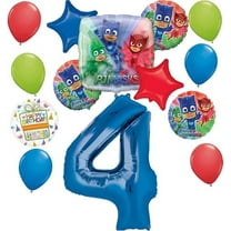 Anagram PJ Masks 4th Birthday Party Supplies Gekko Owlette Catboy Balloon Bouquet Decorations