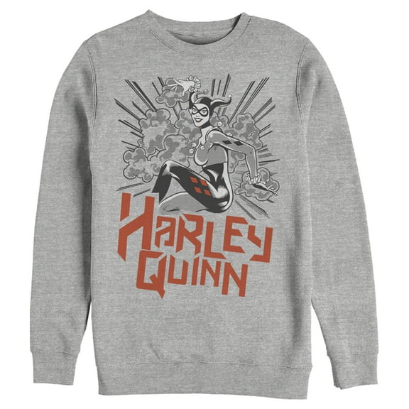 Men's Batman Harley Quinn Retro Explosion Sweatshirt Athletic Heather X Large