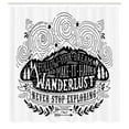 thumbnail image 3 of Ambesonne Saying Shower Curtain, Wanderlust Follow Dreams, 69"Wx84"L, Black and White, 3 of 5