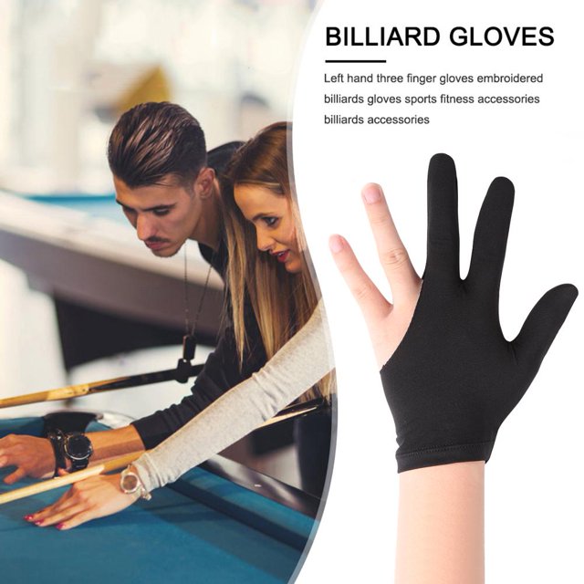 Guantes de billar snooker de lycra abiertos de 3 dedos izquierdo/derecho universales (negro) Ndcxsfigh Nuevos Originales