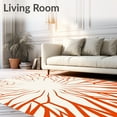 thumbnail image 2 of ODIKA 4'x6' Machine Washable Non-Slip Area Rug, Minimalist Ombre Drift with Subtle Chevron Details High Traffic Rug with Pad, Orange, 658651, 2 of 8