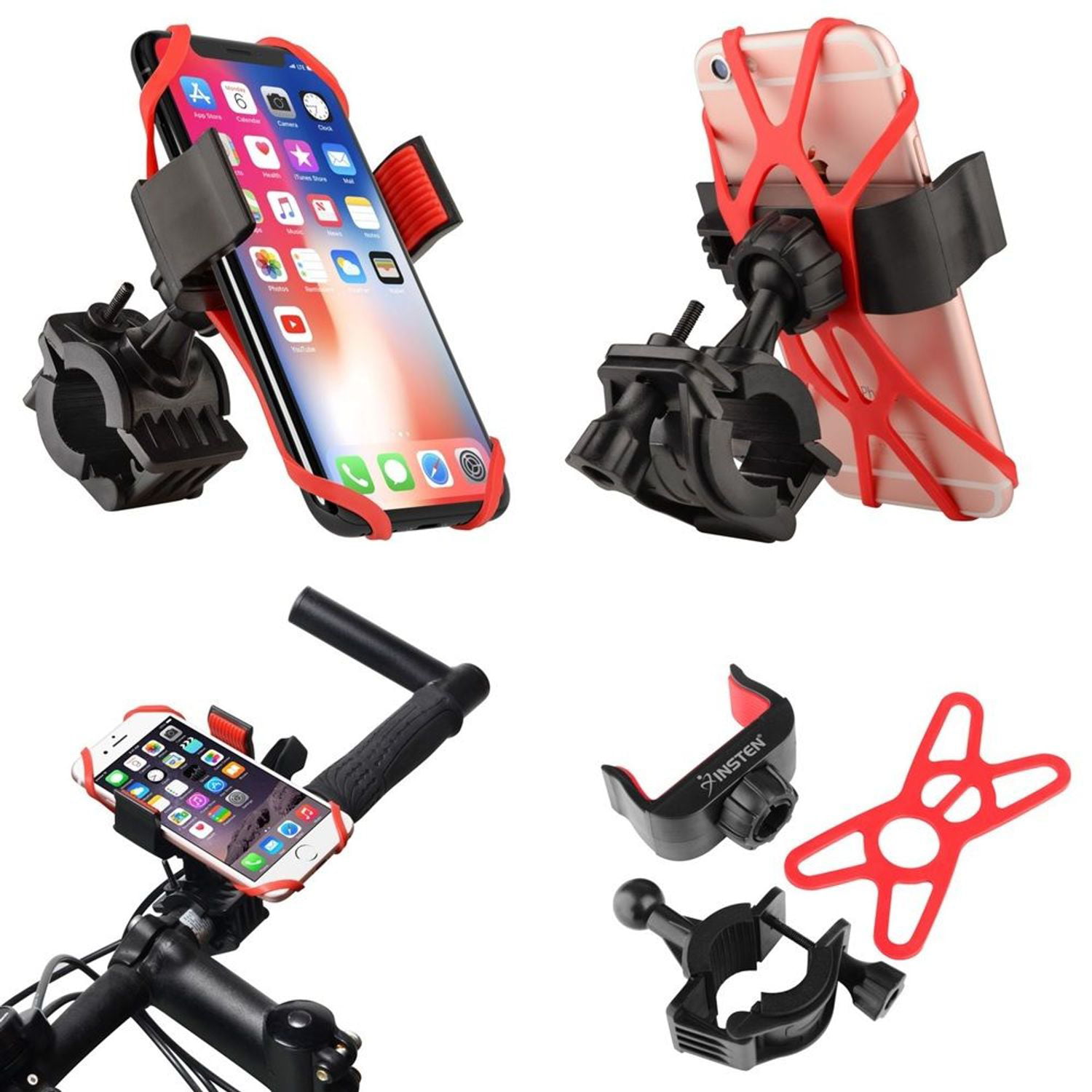 Anti-Shake 360° Rotation Bike Phone Holder Phone Mount for Bike 2020 Mechanical Safety Locking System Anwas Bike Phone Mount, Fit for iPhone 11 Pro Max XS XR X 8 7 Plus and All Android Phone 