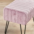 thumbnail image 7 of Home Soft Things Super Soft Faux-Fur Upholstered Stool Ottoman, Burnished Lilac, 19"x13"x17", 7 of 7