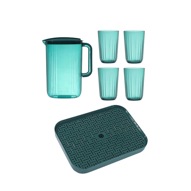 Jarra de agua para puerta de nevera con tapa Jarra de té Contenedores de resistentes al calor Jarra de nevera para beber café , 6 uds verde Sunnimix jarra de jugo
