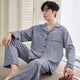 thumbnail image 1 of Pijamas de hombre de primavera y otoño de algodón de manga larga de algodón fino de gran tamaño de otoño e invierno traje de casa de hombre de invierno, 1 of 6