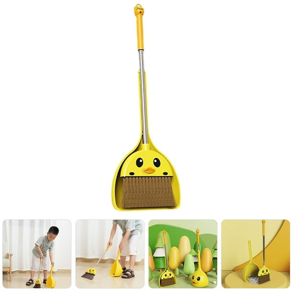 WHAMVOX Indoor Sweeping Brush Toddler Cleaning Broom Little Yellow Duck