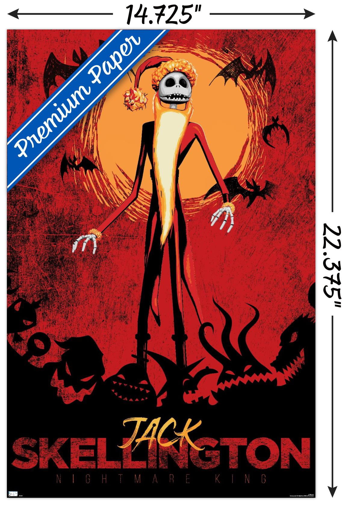 Disney Tim Burton's The Nightmare Before Christmas - Red Jack Wall Poster, 14.725" x 22.375"