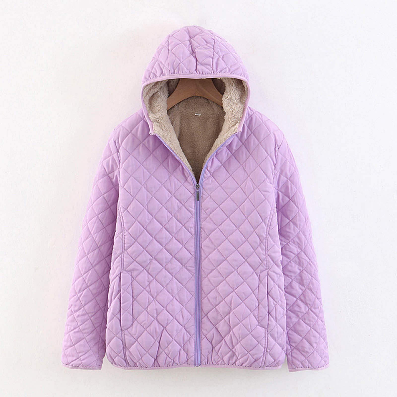 Women down Womens Fashion Casual Check Hooded Solid Color Long Sleeve Loose Warm Cotton Womens Winter Hunting Coat Winter Jackets for Women for Snow