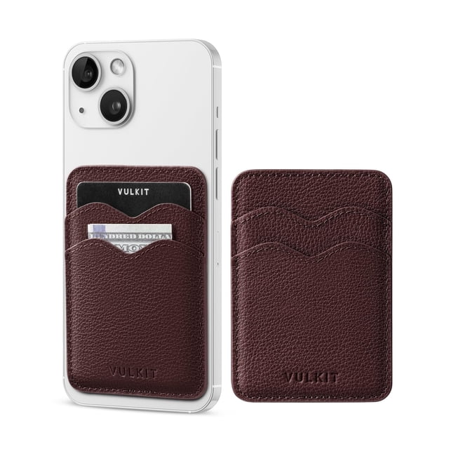 Billetera VULKIT Porta Tarjetas Adhesivo de Cuero Espresso