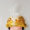 thumbnail image 4 of Wovilon Beautiful Gypsies Fortunes Teller Arabian Hat Feather Feather Hat Cover Costume Party Decoration, 4 of 6
