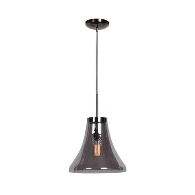 Accesslighting 63990-BCH-SMK 12 in. Simplicite 1 Light Black Chrome Pendant Ceiling Light - Smoke